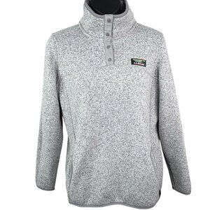 L.L. Bean Sweater Fleece Pullover Pewter Gray 1/4 Snap Up Women’s M GORP CORE